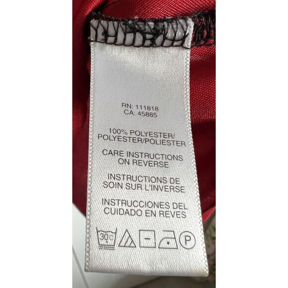 Michael Kors Womens Red Tie-Waist Baby Doll Top Floral M Short Sleeve Christmas - Picture 5 of 6